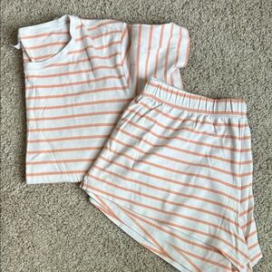 Lake pajamas short set orange stripe